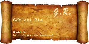 Gácsi Ria névjegykártya